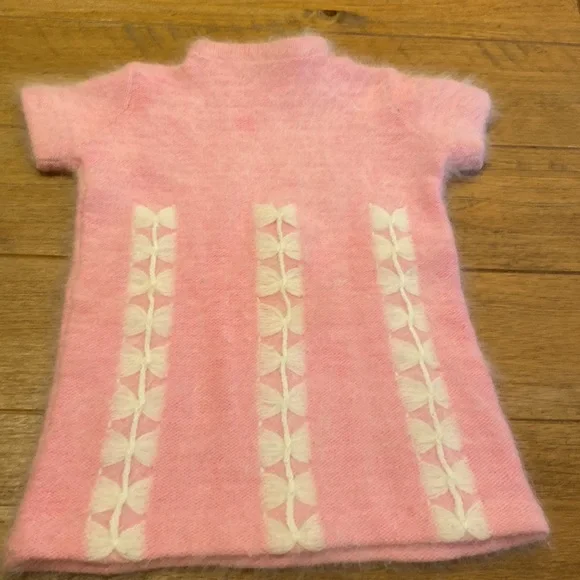 Bergdorf Goodman New York Angora Pink Vintage Baby Sweater, Made in England - Picture 4 of 5